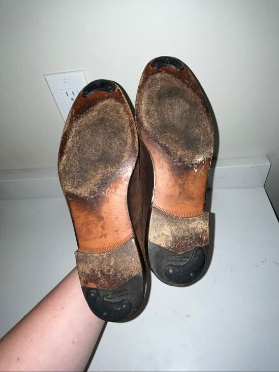 Salvatore Ferragamo Brown Suede Monk Strap Shoes Size 8.5